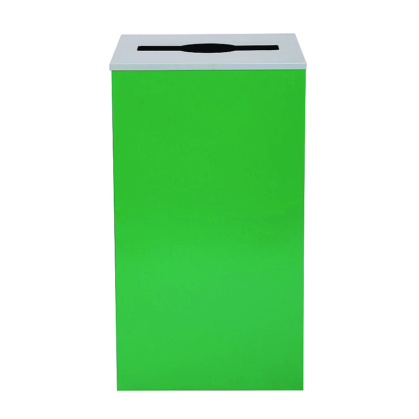Alpine 29 Gallon Trash/Recycling Cans, Steel, Green Can with Mixed Lid (4450KITGRNM)