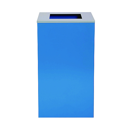 Alpine 29 Gallon Trash/Recycling Cans, Steel, Blue Can with Square Lid (4450KITBLUS)