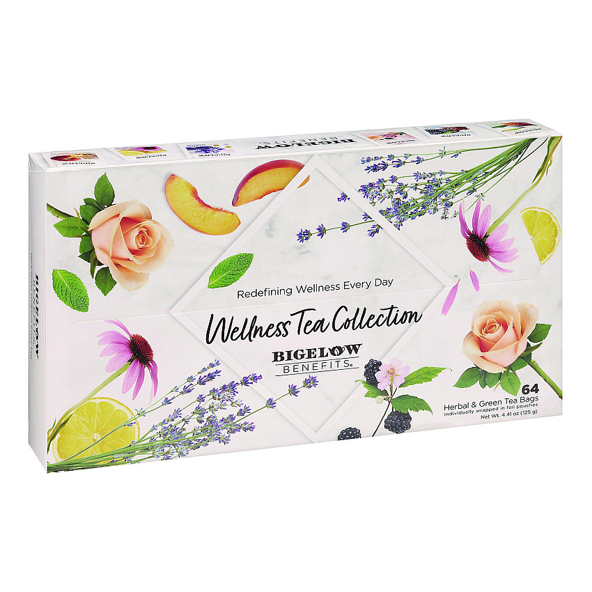 Bigelow Benefits Wellness Tea Bags, Assorted Flavors, 64/Box (RCB50568)