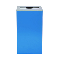 Alpine 29 Gallon Trash/Recycling Cans, Steel, Blue Can with Mixed Lid (4450KITBLUM)