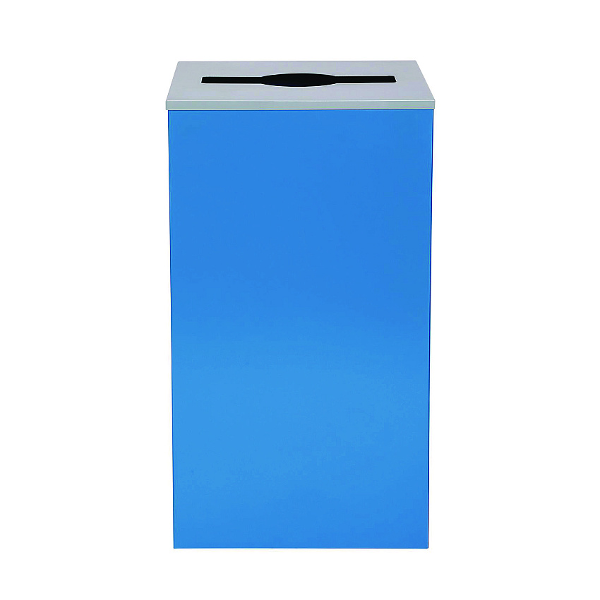 Alpine 29 Gallon Trash/Recycling Cans, Steel, Blue Can with Mixed Lid (4450KITBLUM)