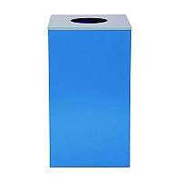 Alpine 29 Gallon Trash/Recycling Cans, Steel, Blue Can with Circle Lid (4450KITBLUC)