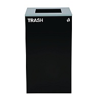Alpine 29 Gallon Trash/Recycling Cans, Steel, Black Trash Can with Square Lid (4450KITBLKST)