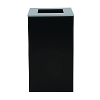 Alpine 29 Gallon Trash/Recycling Cans, Steel, Black Can with Square Lid (4450KITBLKS)