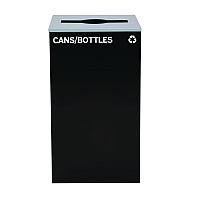 Alpine 29 Gallon Trash/Recycling Cans, Steel, Black Cans/Bottles Recycling Can with Mixed Lid (4450KITBLKMC)