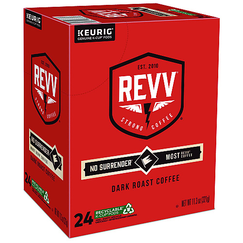 Revv NO SURRENDER K-Cup, Dark Roast, K-Cup, 24/Box (6873)