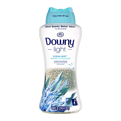 Downy Light In-Wash Scent Booster Beads, Ocean Mist Scent, 24 oz Pour Bottle (08779)