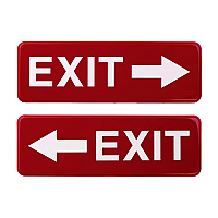 Excello Global Products Emergency Exit Indoor/Outdoor Wall Sign, 9 x 3, Red Face, White Graphics, 2/Pack (EGPHD0257S)