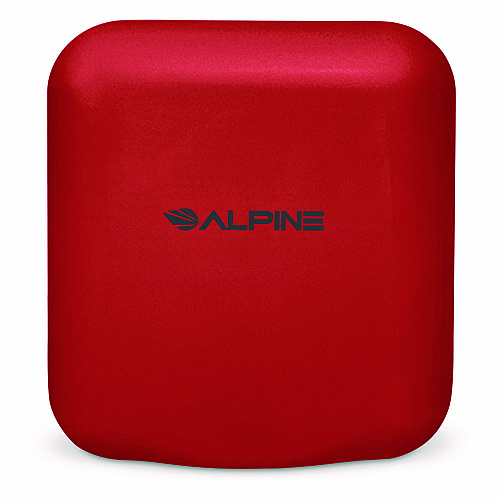Alpine Hemlock Commercial Automatic 120V Hand Dryer, 6.68 x 11.41 x 12.31, Stainless Steel, Red (ALP40010RED)