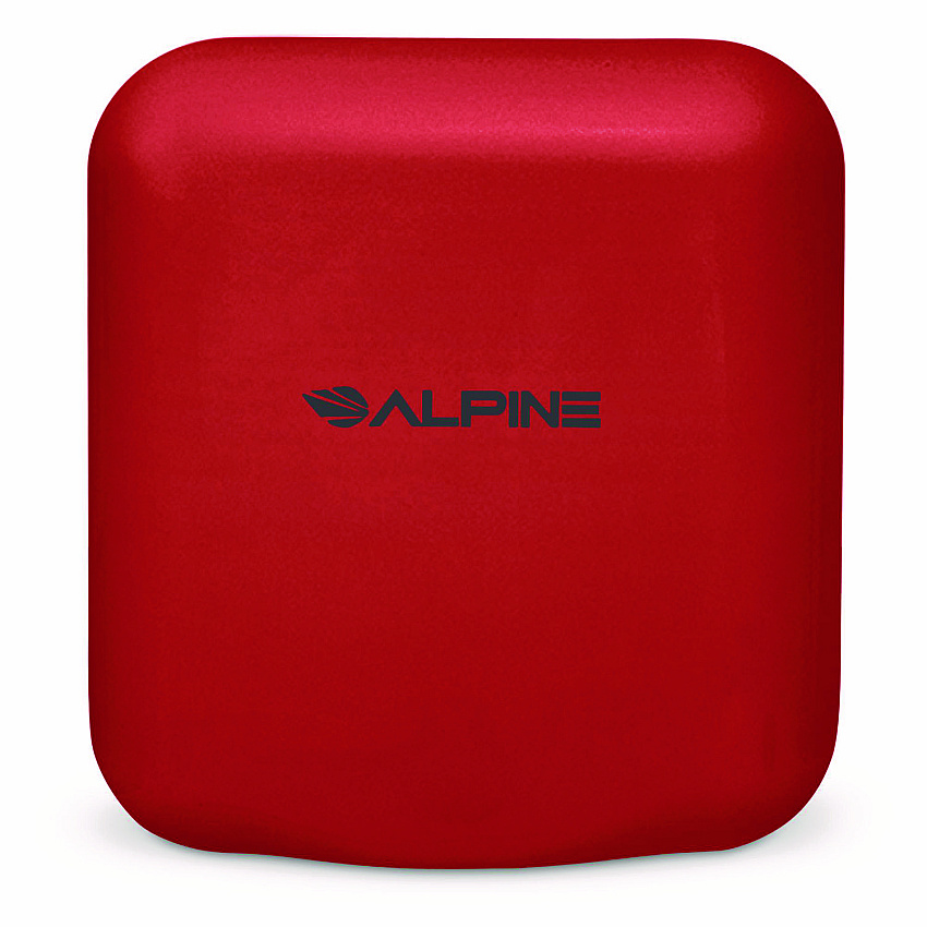 Alpine Hemlock Commercial Automatic 120V Hand Dryer, 6.68 x 11.41 x 12.31, Stainless Steel, Red (ALP40010RED)