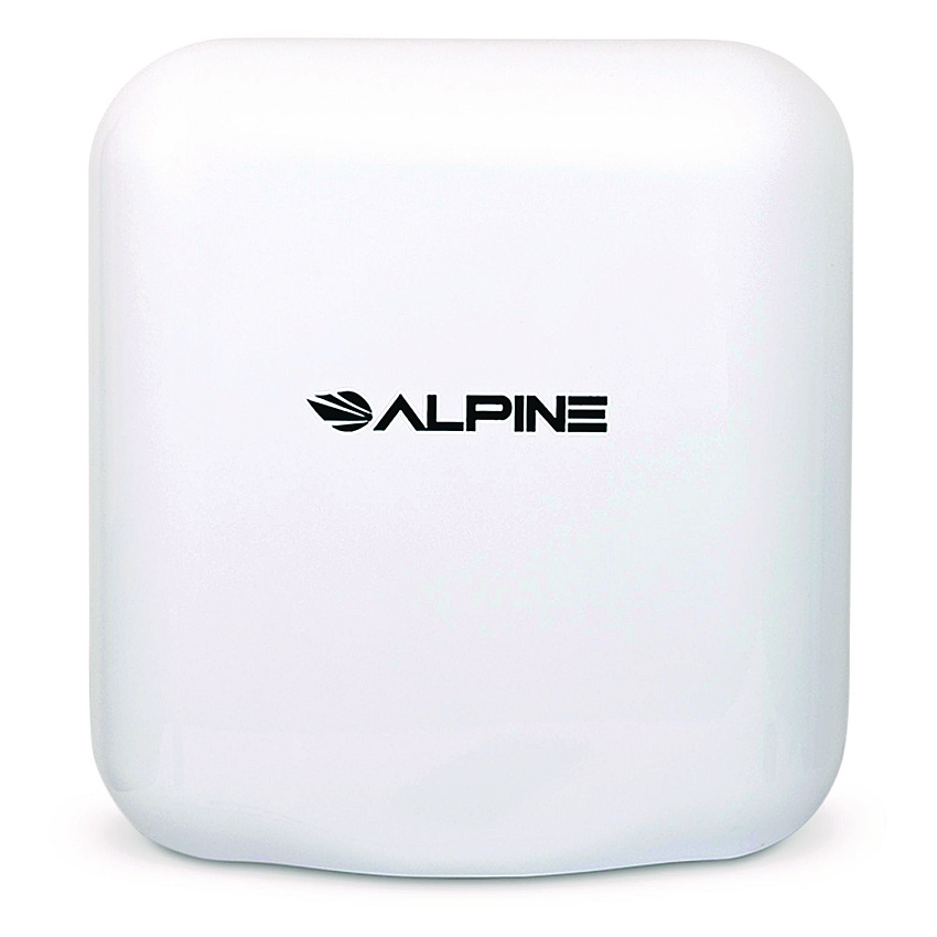 Alpine Hemlock Commercial Automatic 120V Hand Dryer, 6.68 x 11.41 x 12.31, Stainless Steel, White (ALP40010WHI)