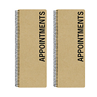 Global Printed Products Daily Appointment Book, 13.5 x 5, Brown Cover, Undated, 2/Pack (SPLS0083)