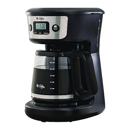 Mr. Coffee 12-Cup Programmable Coffee Maker, Black/Stainless Steel (2176620)