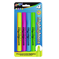 Liqui-Mark Brite Spots Tank Highlighters, Assorted Ink Colors, Chisel Tip, Assorted Barrel Colors, 4/Pack (41580)