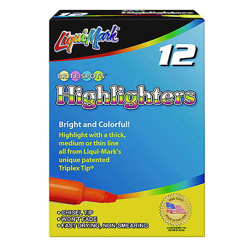 Liqui-Mark Tank Fluorescent Highlighter, Orange Ink, Chisel Tip, Orange Barrel, Dozen (60625)