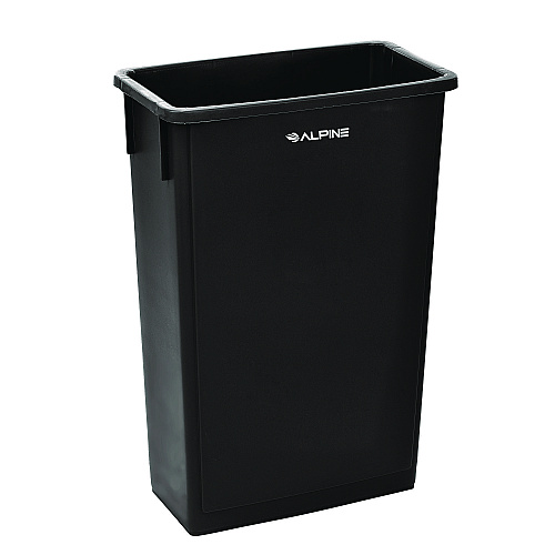 Alpine Slim 23 Gallon Indoor Trash Can, Plastic, Black (ALP477BLK)