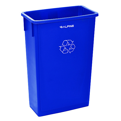Alpine Slim 23 Gallon Recycling Bin, Plastic, Blue (477RBLU)