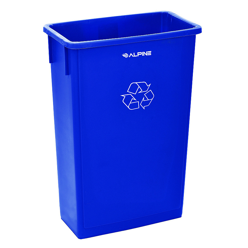 Alpine Slim 23 Gallon Recycling Bin, Plastic, Blue (477RBLU)