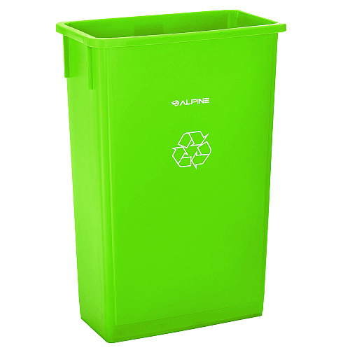Alpine Slim 23 Gallon Recycling Bin, Plastic, Lime Green (ALP477LGRN)