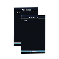 Cambridge Notepad, Wide/Legal Rule, Black Cover, 70 Yellow 5 x 8 Sheets, 2/Pack (59876)