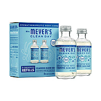 Mrs. Meyer's Clean Day Concentrated Foaming Hand Soap Dispenser Refill, Rain Water, 2 oz Bottle, 2/Pack (355609)