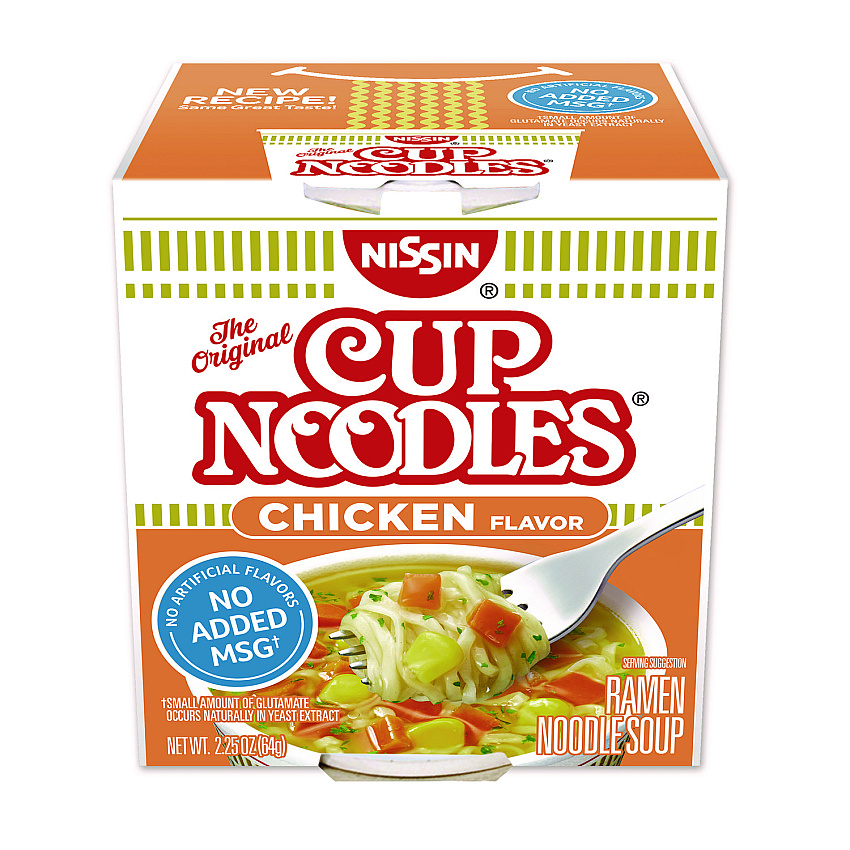 Nissin Cup Noodles, Chicken, 2.25 oz Cup, 12/Carton (NIS23003)