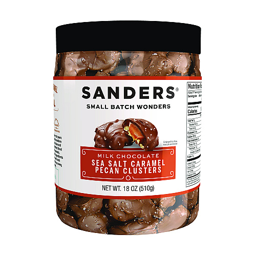 Sanders Small Batch wonders Sea Salt Caramel Pecan Clusters, 18 oz Tub (MRY30971)