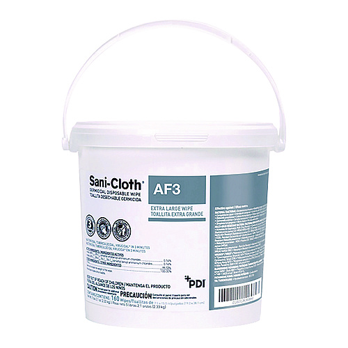 Sani AF3 Germicidal Disposable Wipes, 1-Ply, 7.5 x 15, Unscented, White, Pail of 160 Wipes (P1450PPK)