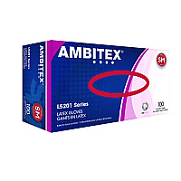 AMBITEX L5201 Series Powder-Free Latex Gloves, Ivory, Small, 100 Gloves/Box, 10 Boxes/Carton (LSM5201CT)