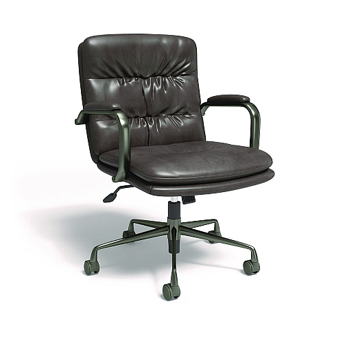 Union & Scale Industria 3-40C Bonded Leather Swivel Manager Chair, Supports Up to 275 lbs, 18.31" to 22.05" Seat Height, Gray Seat/Back (UN61643CC)