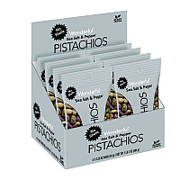 Wonderful No Shells Sea Salt and Pepper Pistachios, 2.25 oz Pack, 8/Box (PAR70144)