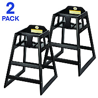 Alpine Wooden Stackable High Chair, Supports Up to 50 lbs, 29.02" h, Espresso, 2/Pack (ALP41202ESP)
