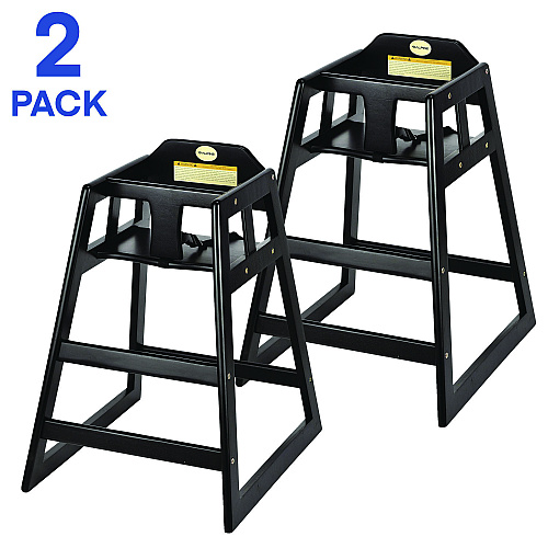 Alpine Wooden Stackable High Chair, Supports Up to 50 lbs, 29.02" h, Espresso, 2/Pack (ALP41202ESP)