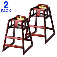 Alpine Wooden Stackable High Chair, Supports up to 50 lbs, 29.02" h, Mahogany, 2/Pack (ALP41202MA)