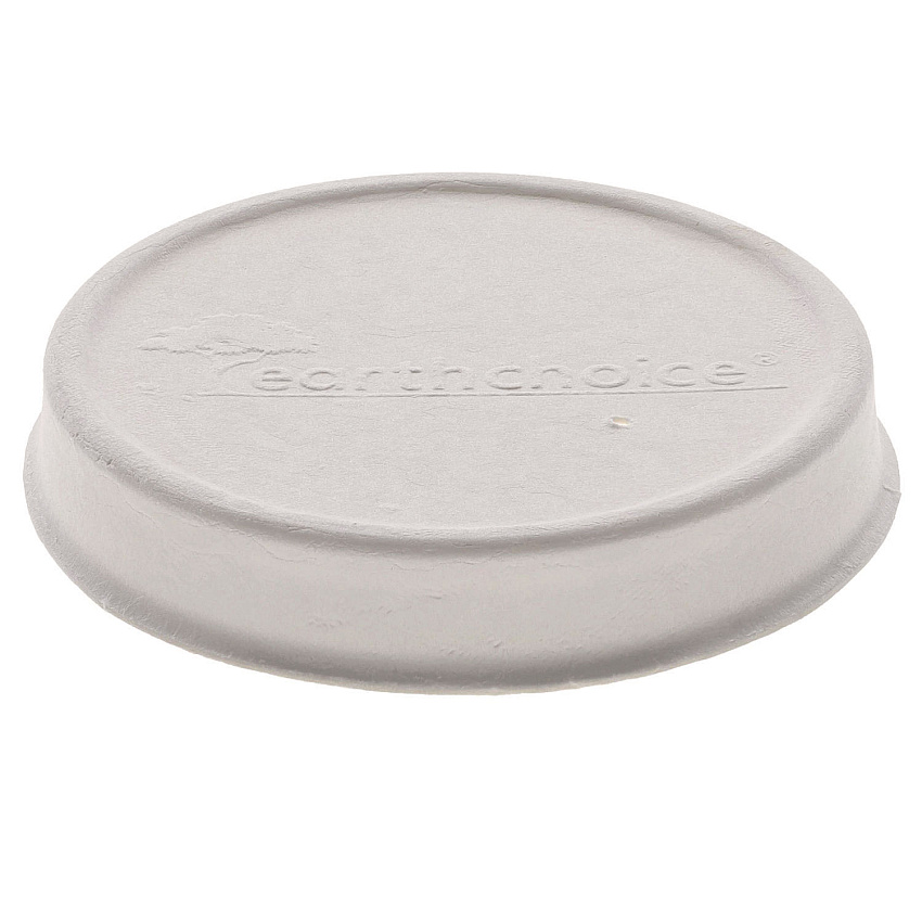 Pactiv EarthChoice PFAS-Free Compostable Soup Cup Lid, For 8-16 oz Soup Cups, 4" Diameter, White, Sugarcane, 500/Carton (LMC81216ECBB)