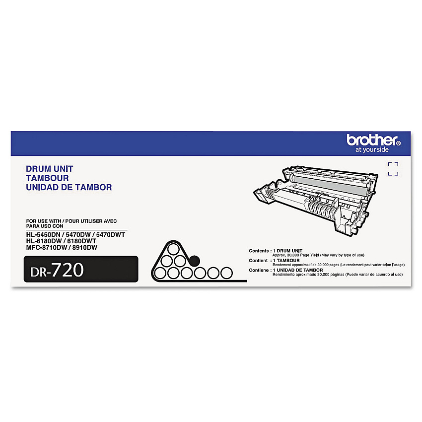 Brother DR720 Drum Unit, 30,000 Page-Yield, Black