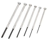 Great Neck Precision Screwdriver Set, Six-Piece, Phillips/Slotted, Assorted Lengths, Polished Steel Handles (GP6C)