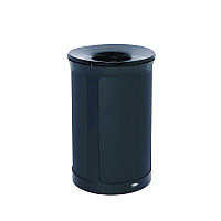 ENHANCE Series Waste Receptacle, 33 gal, Metal, Jet Black Metallic