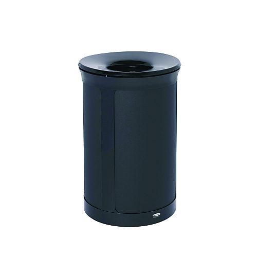 ENHANCE Series Waste Receptacle, 33 gal, Metal, Jet Black Metallic