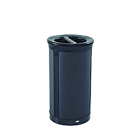 ENHANCE Series Waste Receptacle, Dual Top Hole, 33 gal, Metal, Jet Black Metallic
