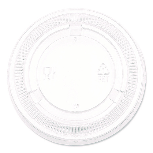 Boardwalk&reg; Souffle/Portion Cup Lids, Fits 3.25 oz. to 5.5 oz. Portion Cups, Clear, 2,500/Pack (BWKPRTLID4)