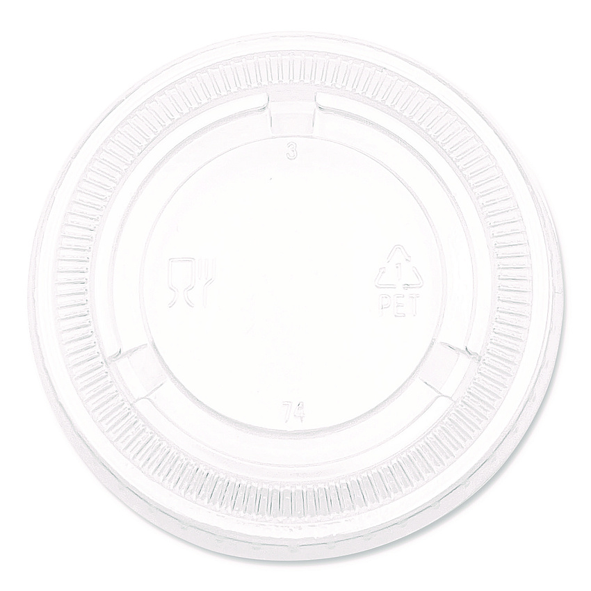 Boardwalk&reg; Souffle/Portion Cup Lids, Fits 3.25 oz. to 5.5 oz. Portion Cups, Clear, 2,500/Pack (BWKPRTLID4)