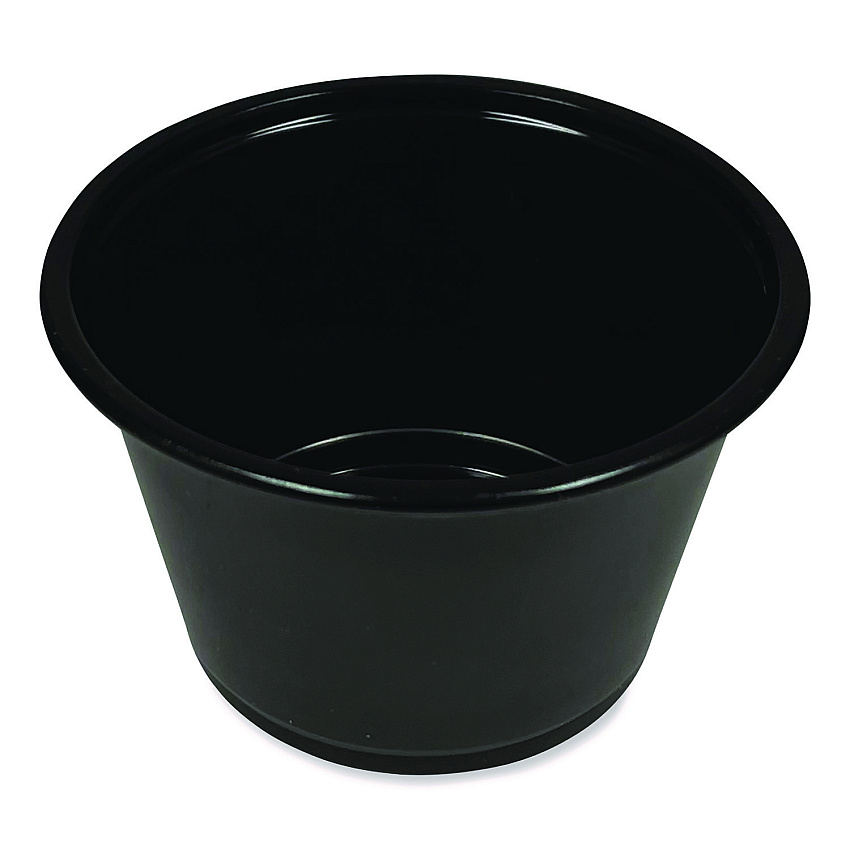 Boardwalk&reg; Souffle/Portion Cups, 4 oz, PP, Black, 2500/CT (BWKPRTN4BL)