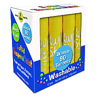 The Pencil Grip Kwik Stix Single Color Pack, 0.7" x 3.5", Yellow, 12/Pack, 12 Packs/Carton (6006012)