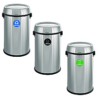 Alpine 17 Gallon Stainless Steel Indoor Recycling, Trash and Compost Bins with Swivel Lid (47065L1RTCO)