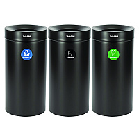 Alpine 27 Gallon Black Stainless Steel Compost Bin, Recycling Can and Trash Receptacle (47527BLKRTCO)