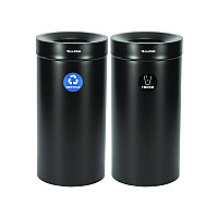 Alpine 27 Gallon Black Stainless Steel Recycling Can and Trash Receptacle (47527BLKRT)