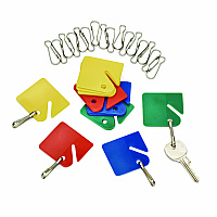 AdirOffice Plastic Identification Key Tags, Plastic, Assorted Colors, 20/Pack (68920COLORED)