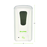 Alpine Wall Mount Automatic Foam Hand Sanitizer and Soap Dispenser, 40 oz, 4.48 x 6 x 11.1, White (ALP430F)