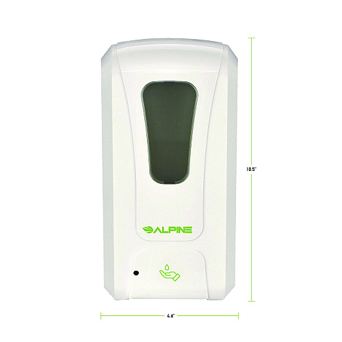 Alpine Wall Mount Automatic Foam Hand Sanitizer and Soap Dispenser, 40 oz, 4.48 x 6 x 11.1, White (ALP430F)